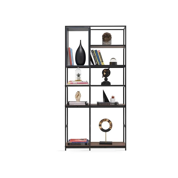 Книжный шкаф (антрацит) ENZA HOME Коллекция HAMPTON (ХЭМПТОН) арт. EH57652 EH57652