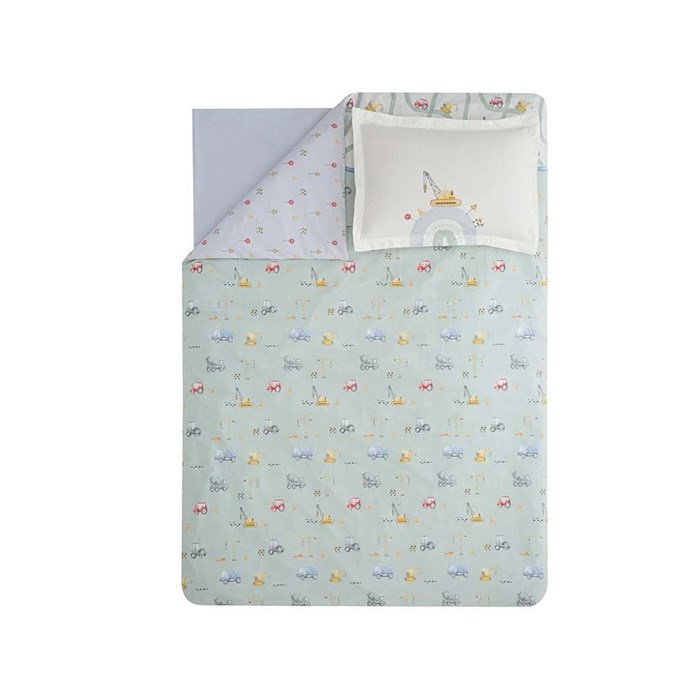 Детский постельный комплект Single Size (160x220 см) YATAS BEDDING Коллекция "BUSY TRUCKS" (ГРУЗОВИКИ) арт. EH62442 EH62442